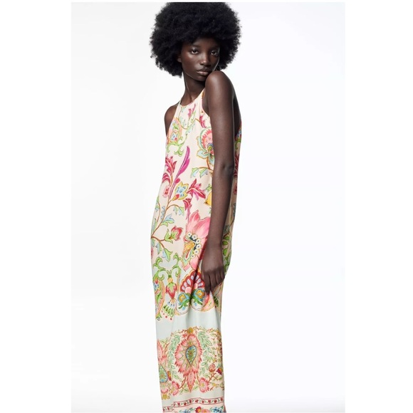 NWT ZARA BLOGGER FAVE FLOWING PRINTED MAXI DRESS - Picture 12 of 17